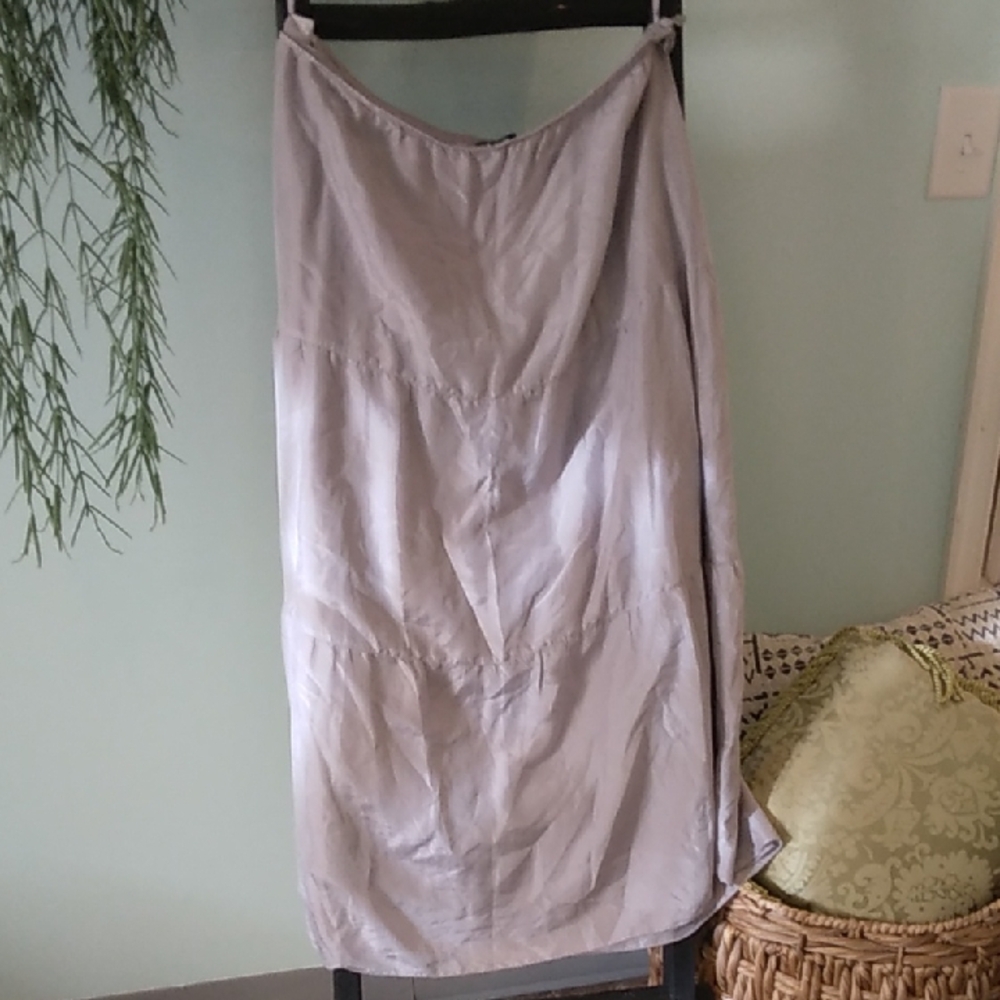 Eileen Fisher Asymmetrical Silver Skirt